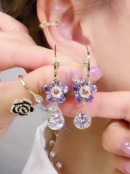 🎁Hot Sale 50% OFF✨Flower Droplet Crystal Earring