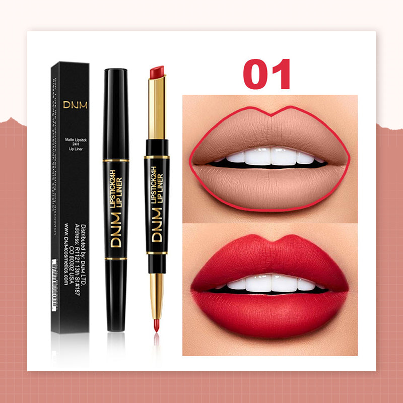 💄2-in-1 Waterproof Lipstick Lip Liner