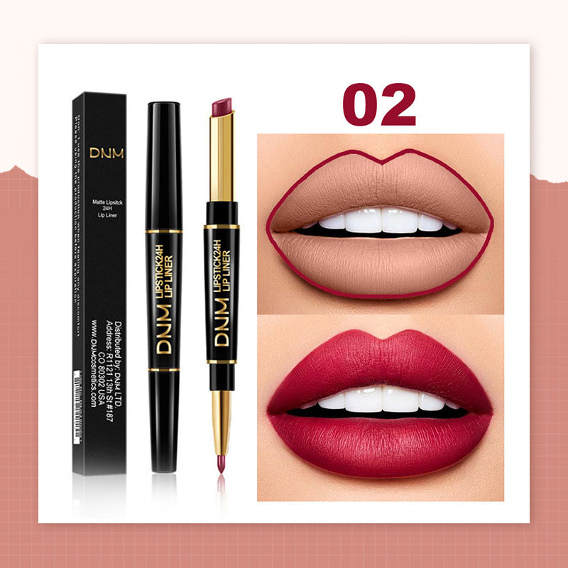 💄2-in-1 Waterproof Lipstick Lip Liner