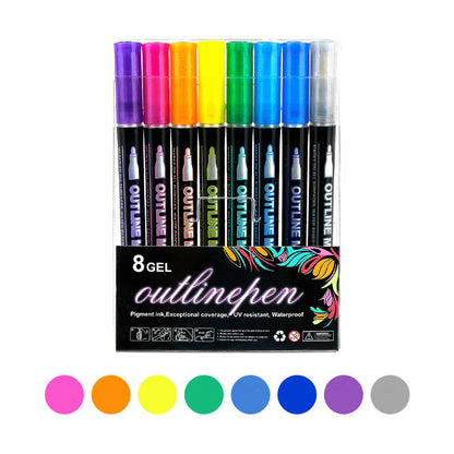 🔥Black Friday Sale 49%OFF-🎁 Double Outline Glitter Coloring Pen Set