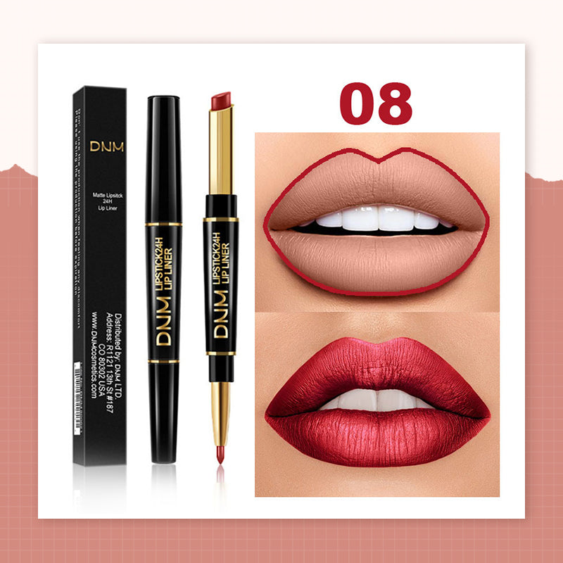 💄2-in-1 Waterproof Lipstick Lip Liner