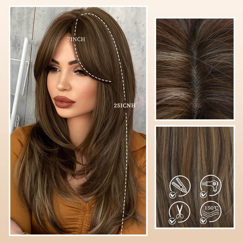 💕HOT SALE 50% OFF💕Wig long hair Layered bangs wigs