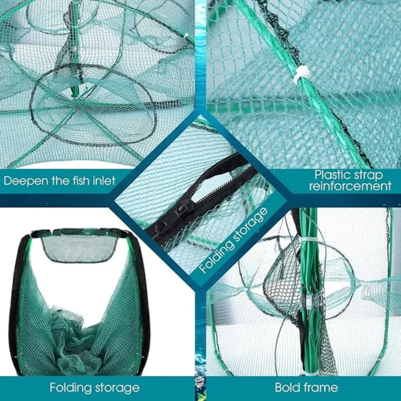 🔥Hot Sale 50% OFF🐟Auto-Foldable Strengthened Fishing Trap Net