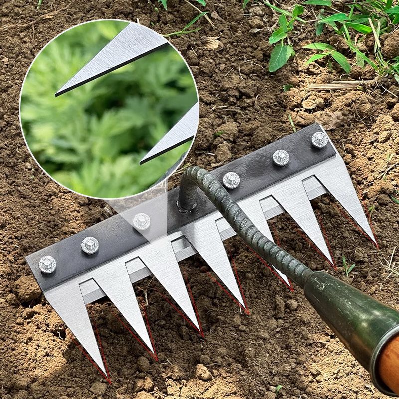 🔥Hot Sale 50% 0FF🔥5/6/7/8 Teeth Carbon Steel Garden Weeding Rake