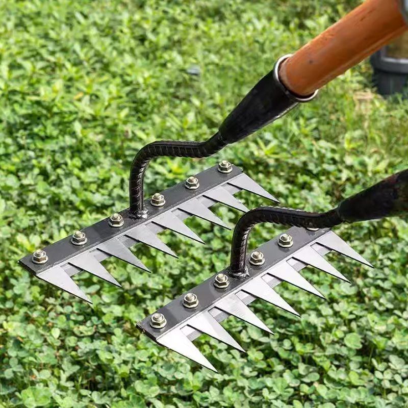 🔥Hot Sale 50% 0FF🔥5/6/7/8 Teeth Carbon Steel Garden Weeding Rake