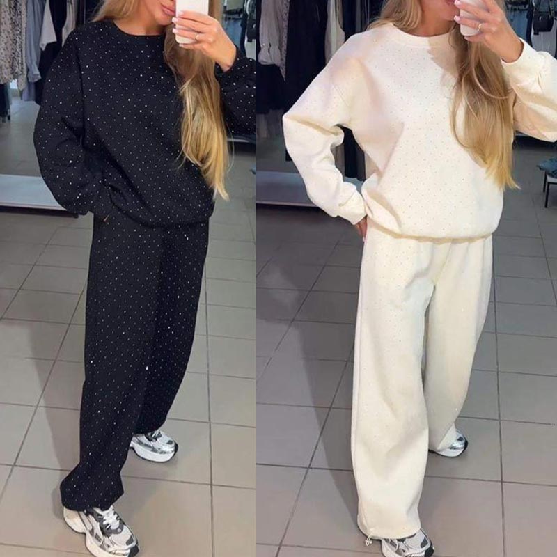 ✨Women’s Round-neck Casual Sports Sweatshirt and Jogger Pants 2-piece Set