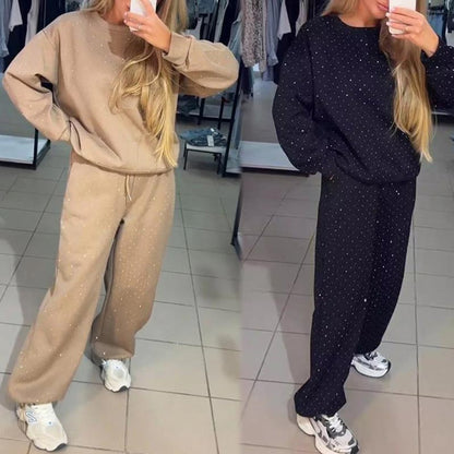 ✨Women’s Round-neck Casual Sports Sweatshirt and Jogger Pants 2-piece Set