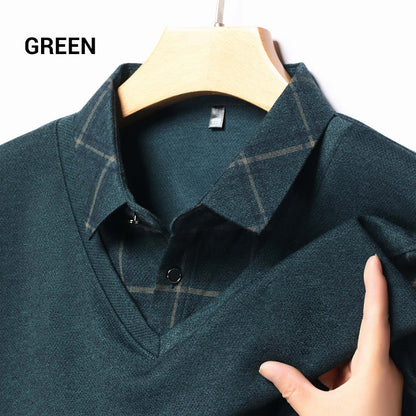 ❄️Winter Specials 50% OFF❄️Men's Faux Two Piece Lapel Long-Sleeve Tops