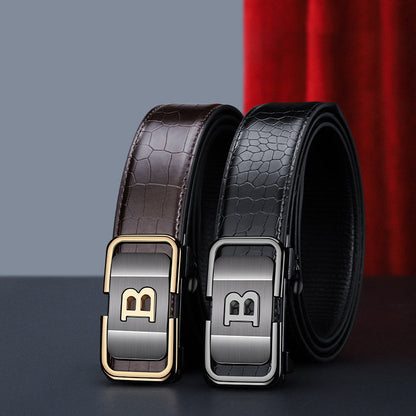 Hot sale 50% off 🔥Men's Crocodile-Patterned Automatic Buckle Belt