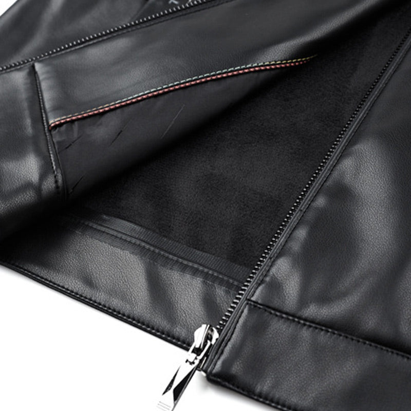 🎅Hot Sale 50% off🎁Men's Classic PU Leather Jacket with Zipper Front📦FREE SHIPPING