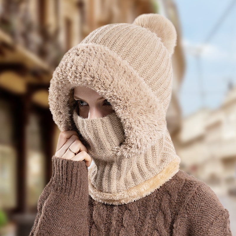 🎅Christmas Specials🎁Women's Winter One-Piece Knitted Beanie Scarf Mask