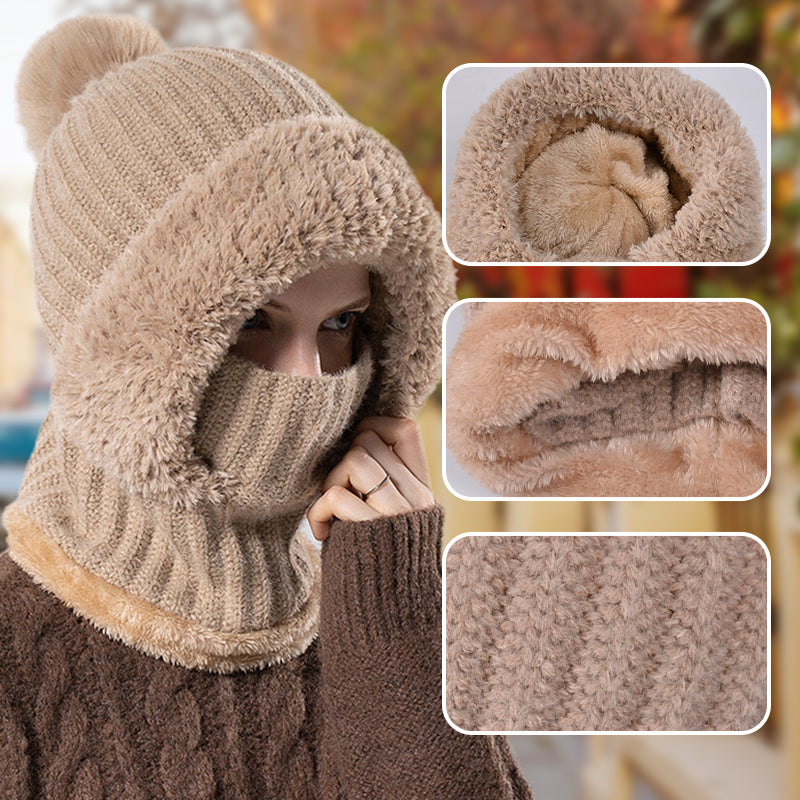 🎅Christmas Specials🎁Women's Winter One-Piece Knitted Beanie Scarf Mask