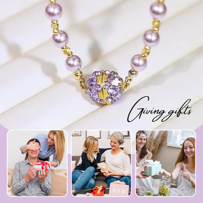 💖Hot Sales-49% OFF✨Elegant Imitation Pearl Necklace with Sparkling Magnetic Rhinestone Ball