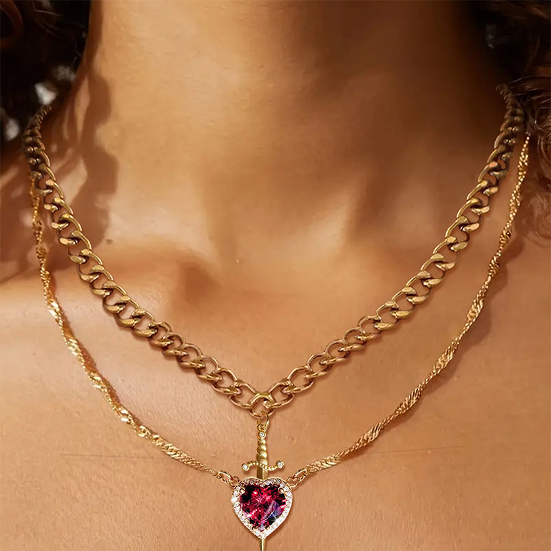 💘Valentine's Day Special💘Heart & Sword Couples Necklace