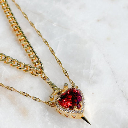 💘Valentine's Day Special💘Heart & Sword Couples Necklace