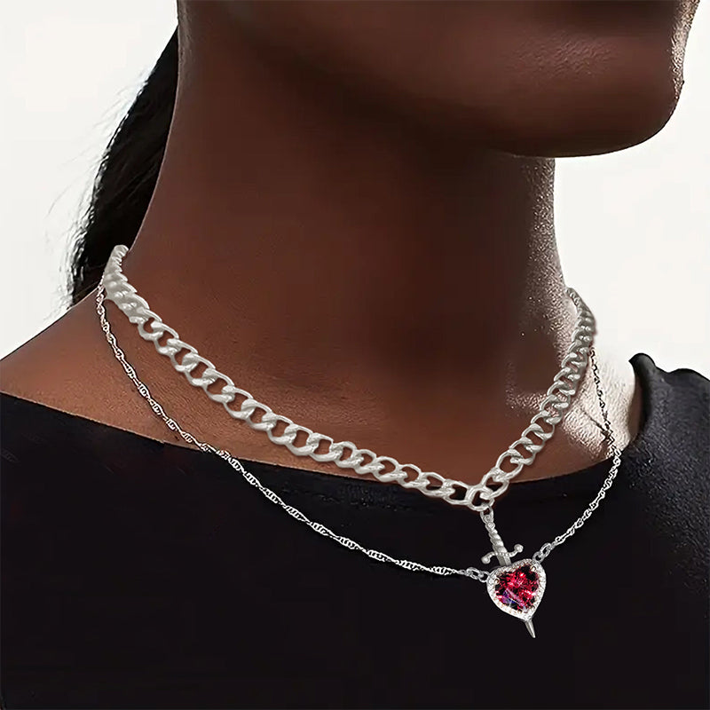 💘Valentine's Day Special💘Heart & Sword Couples Necklace