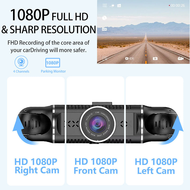 ✨ Driving Security ✨ 4-Channel 1080P Car Recorder