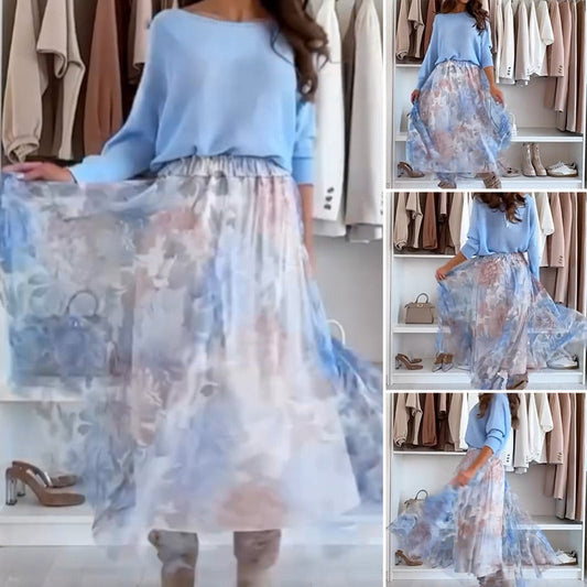 🌷🩵Spring Limited Sale 50% OFF🩵🌷Blue Set Bow Back Top & Tulle Skirt✈️Free Shipping✈️