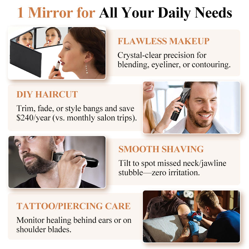 🔥HOT SALE 50% OFF🔥360° Folding Self Haircut & Makeup Mirror